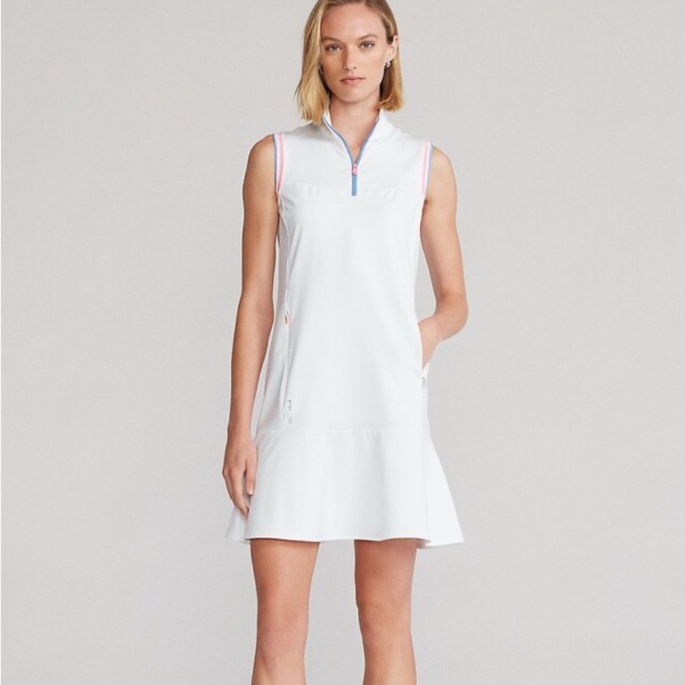 Ralph Lauren White Top with Blue Trim. Rlx